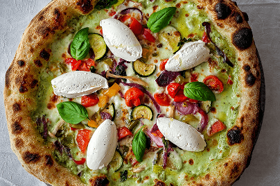 Kézműves Primavera verde pizza a szegedi Pizzáriumban